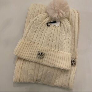 UGG Cream Hat & Infinity Scarf Set
